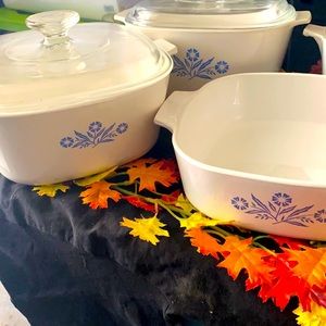 Complete set on vintage Pyrex